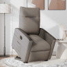 Sillón eléctrico reclinable elevable de tela gris taupe 3