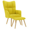 Sillón de relax con taburete tela amarillo clara 2