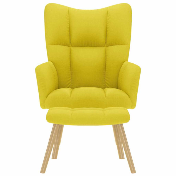 Sillón de relax con taburete tela amarillo clara M 4