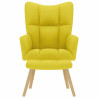 Sillón de relax con taburete tela amarillo clara 4