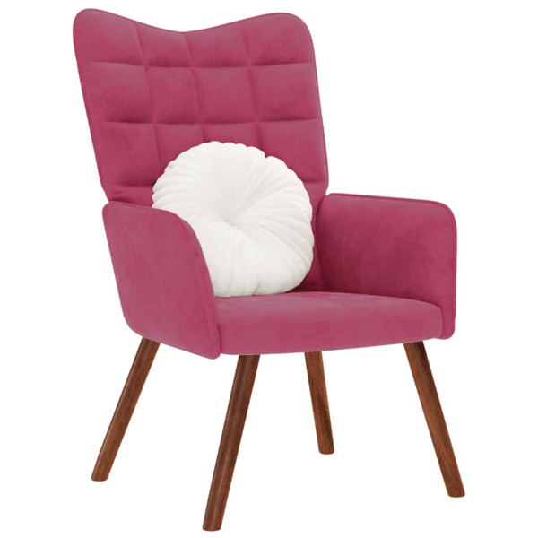 Sillón de relax de terciopelo rojo vino tinto D