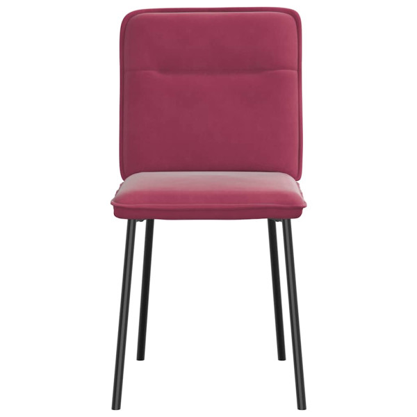 Cadeiras de jantar 2 pcs veludo vermelho tinto M 4
