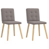 Cadeiras de jantar 2 pcs tecido cinzento-acastanhado 1