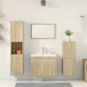 Juego de muebles de baño 5 pzas madera ingeniería roble Sonoma 3