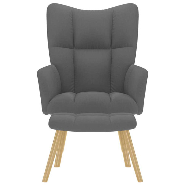 Sillón de relax con taburete tela gris oscuro M 4