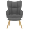 Sillón de relax con taburete tela gris oscuro 4