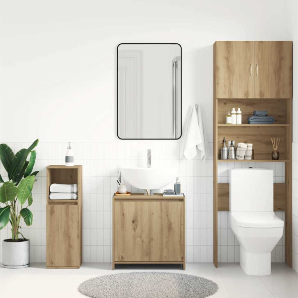 Mueble de lavabo de baño madera roble artisan 60x33x60 cm M 4