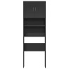 Armario de lavadora madera ingeniería negro 64x24x190 cm 5