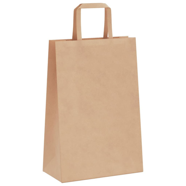 Bolsas de papel kraft con asas 50 uds marrón 21x11x31 cm M 4
