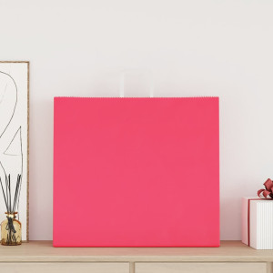 Bolsas de papel kraft con asas 250 uds rosa 54x15x49 cm H