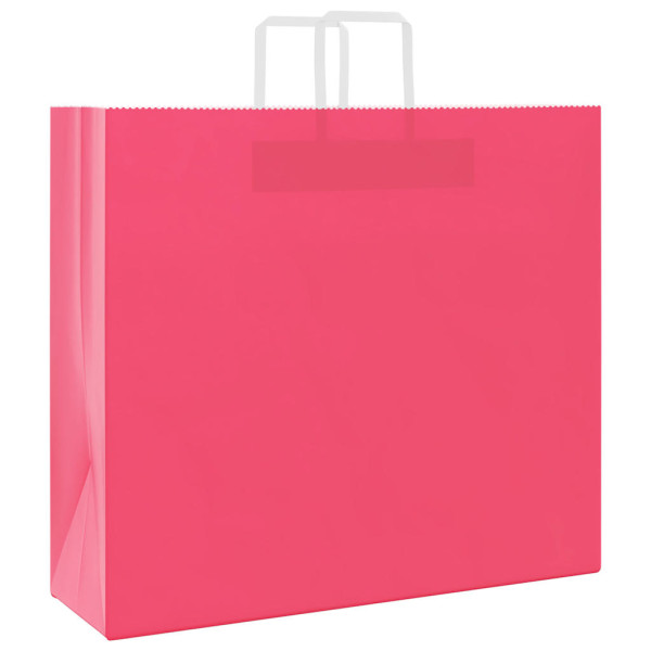 Bolsas de papel kraft con asas 250 uds rosa 54x15x49 cm M 3