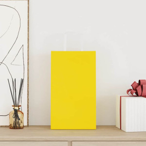 Sacos de papel 250 unid com alças amarelo 21x11x36 cm H