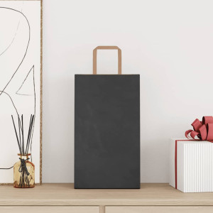 Bolsas de papel kraft con asas 250 uds negra 21x11x36 cm H