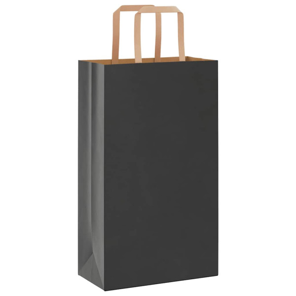 Bolsas de papel kraft con asas 250 uds negra 21x11x36 cm M 3