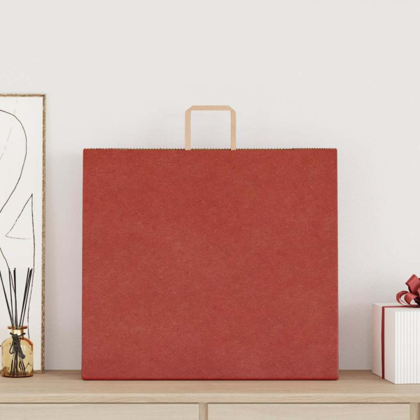 Bolsas de papel kraft con asas 250 uds rojo 54x15x49 cm M 2