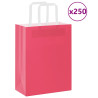 Bolsas de papel kraft con asas 250 uds rosa 21x11x28 cm 1