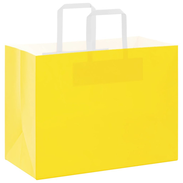 Bolsas de papel kraft con asas 50 uds amarillas 32x17x25 cm M 3