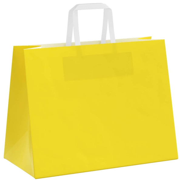 Bolsas de papel kraft con asas 50 uds amarillas 32x17x25 cm M 4