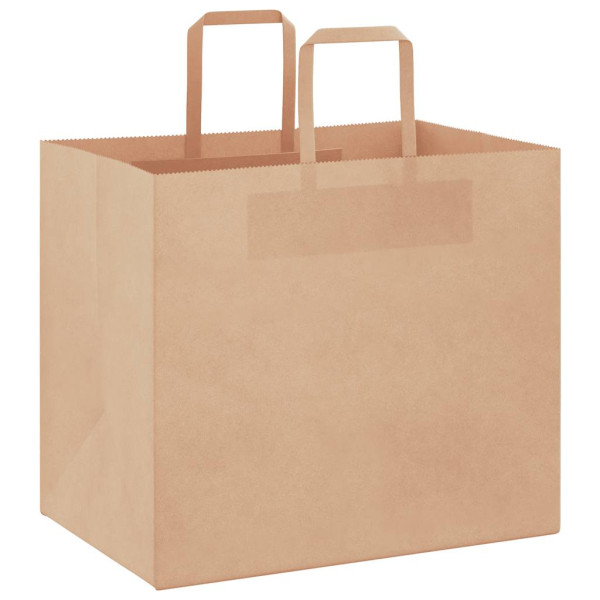 Bolsas de papel kraft con asas 250 uds marrón 32x22x28 cm M 3
