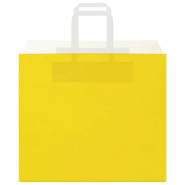 Bolsas de papel kraft con asas 250 uds amarillas 32x22x28 cm M 4