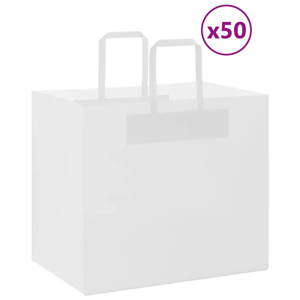 Bolsas de papel kraft con asas 50 uds blanca 32x22x28 cm D