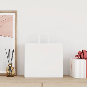 Bolsas de papel kraft con asas 50 uds blanca 32x22x28 cm H