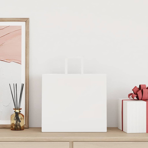 Bolsas de papel kraft con asas 50 uds blanca 32x22x28 cm M 2
