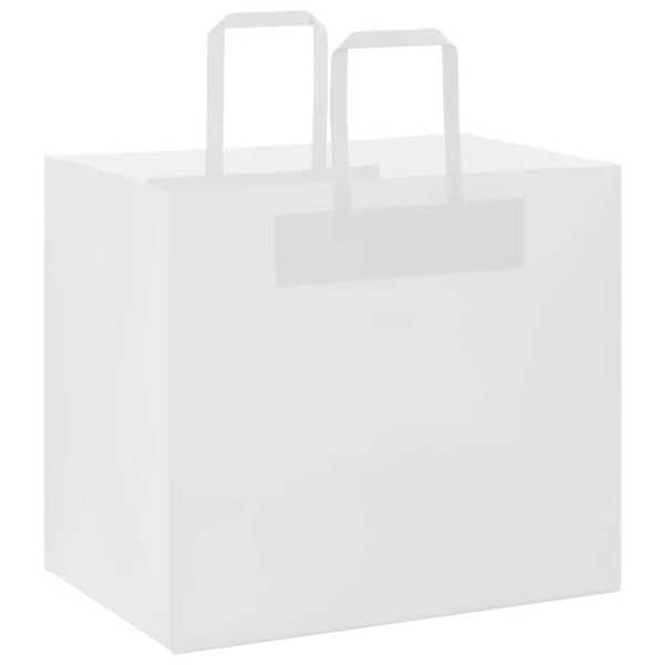 Bolsas de papel kraft con asas 50 uds blanca 32x22x28 cm M 3