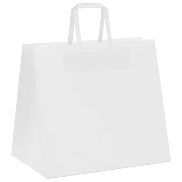 Bolsas de papel kraft con asas 50 uds blanca 32x22x28 cm M 4