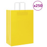 Sacos de papel 250 unid com alças amarelo 32x17x44 cm 1
