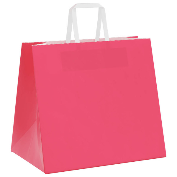 Bolsas de papel kraft con asas 250 uds rosa 32x22x28 cm M 4