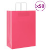Bolsas de papel kraft con asas 50 uds rosa 32x17x44 cm 1