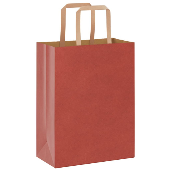 Bolsas de papel kraft con asas 50 uds rojo 21x11x28 cm M 3