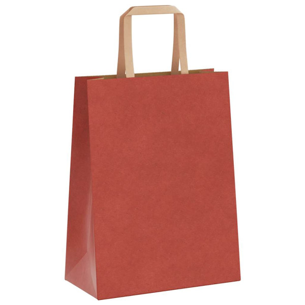 Bolsas de papel kraft con asas 50 uds rojo 21x11x28 cm M 4