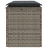 Banco de jardim com almofadão 110x40x44 cm vime PE cinzento 5