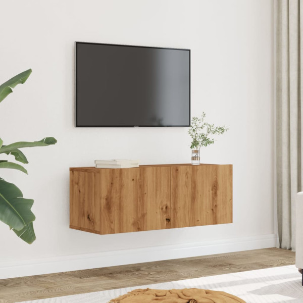 Muebles para TV de pared 2 unidades roble artesanal 80x30x30 cm D