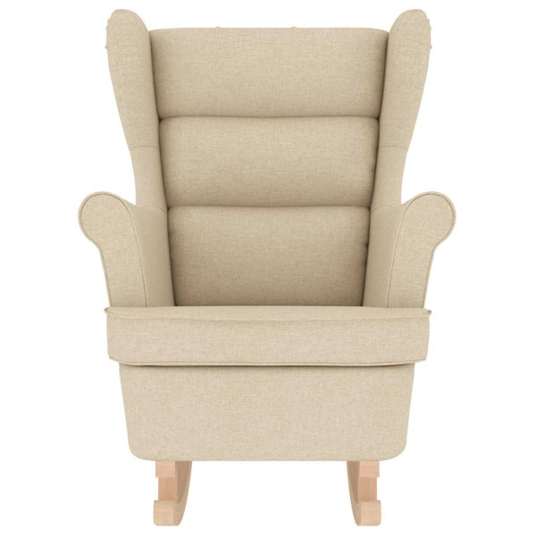 Cadeira de baloiço 74x90x102 cm tecido cor creme M 4