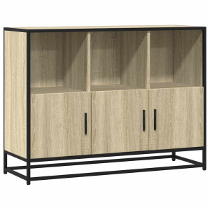 Aparador de madera contrachapada roble sonoma 100x35x76 cm H