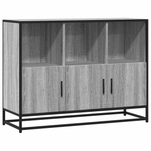 Aparador de madera de ingeniería gris sonoma 100x35x76 cm H