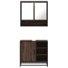 Set de muebles baño 2 pzas madera contrachapada marrón roble 5