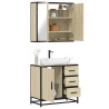 Set de muebles de baño 2 pzas madera contrachapada roble Sonoma 1
