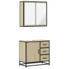 Set de muebles de baño 2 pzas madera contrachapada roble Sonoma 2