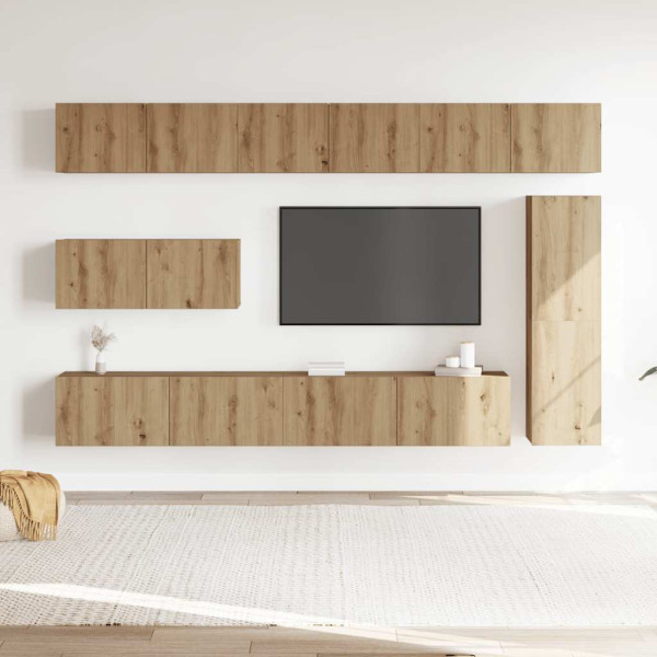 Mueble para TV de pared madera contrachapada artesanal 7 piezas M 3