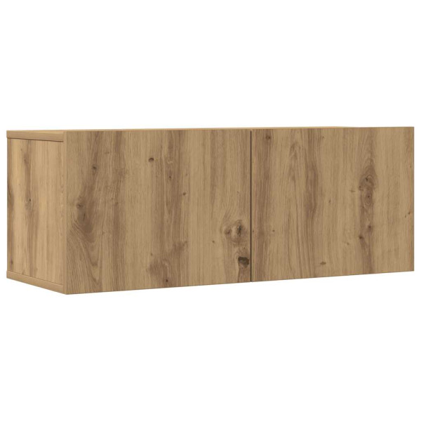 Mueble para TV de pared madera contrachapada artesanal 7 piezas M 4