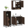 Set de muebles baño 3 pzas madera contrachapada roble marrón 1