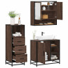 Set de muebles baño 3 pzas madera contrachapada roble marrón 1