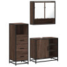 Set de muebles baño 3 pzas madera contrachapada roble marrón 2