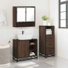 Set de muebles baño 3 pzas madera contrachapada roble marrón 4
