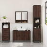 Set de muebles baño 3 pzas madera contrachapada roble marrón 3
