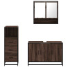 Set de muebles baño 3 pzas madera contrachapada roble marrón 5